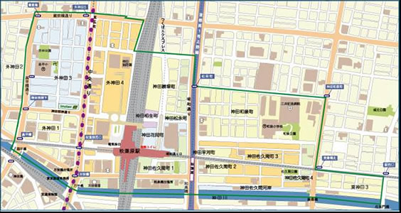 秋葉原地区 指定エリア地図